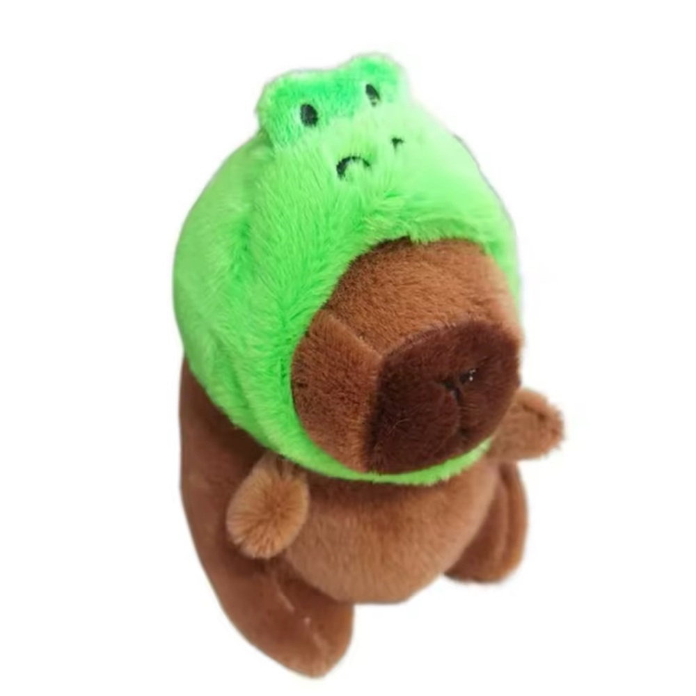 New Popular Capybara plush frog hat keychain dangeler clip